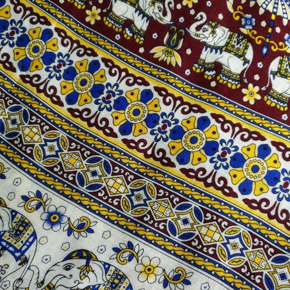 (B1)100% Rayon Harem Pants Elephants&Flowers Prt - Picture 2 of 3